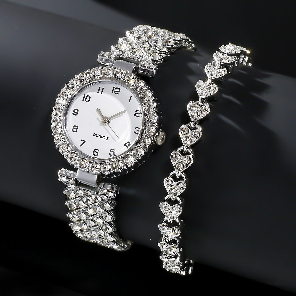 2-Piece Jewelry Set- Womens Luxury Watch And Bracelet by The Lux Collective