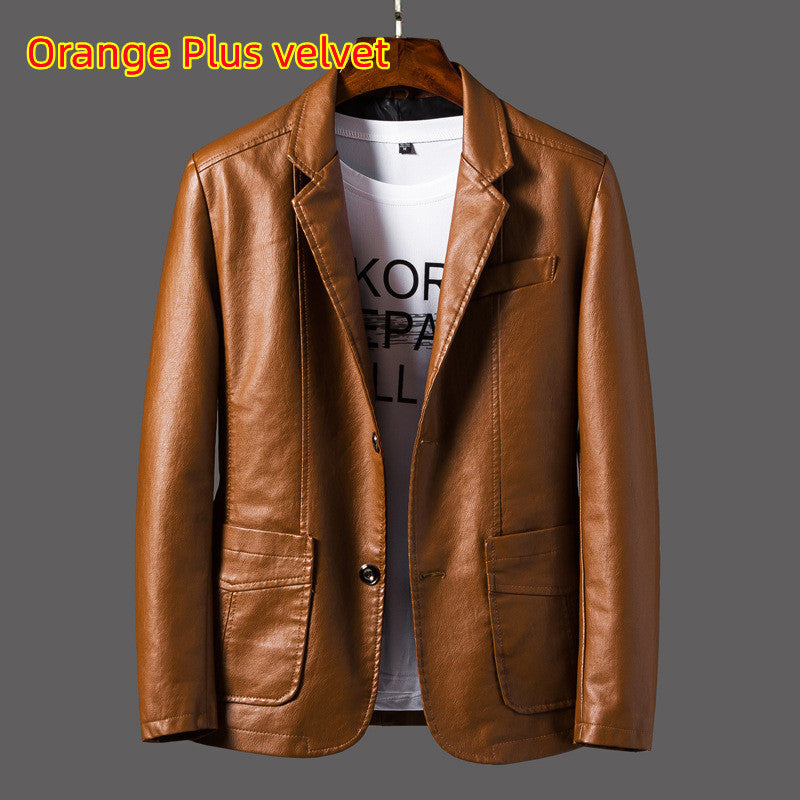 Men’s Thin Leather Jacket – Lapel Collar Spring/Summer Outerwear by The Lux Collective