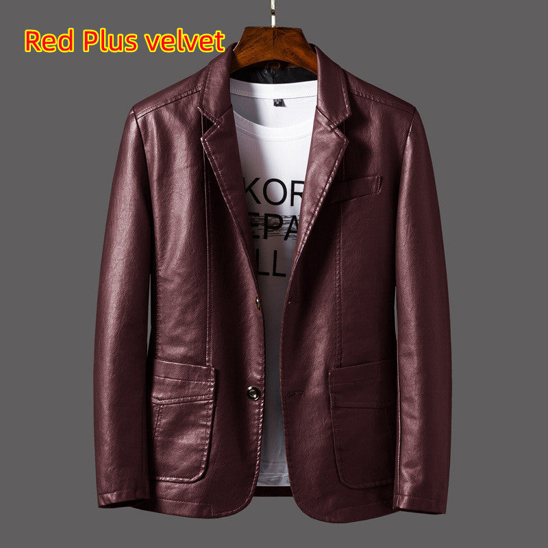 Men’s Thin Leather Jacket – Lapel Collar Spring/Summer Outerwear by The Lux Collective