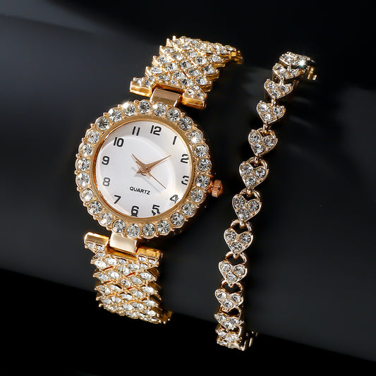 2-Piece Jewelry Set- Womens Luxury Watch And Bracelet by The Lux Collective